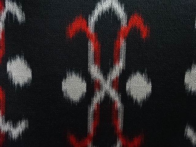  大正ロマン　抽象模様織り出しお召着物